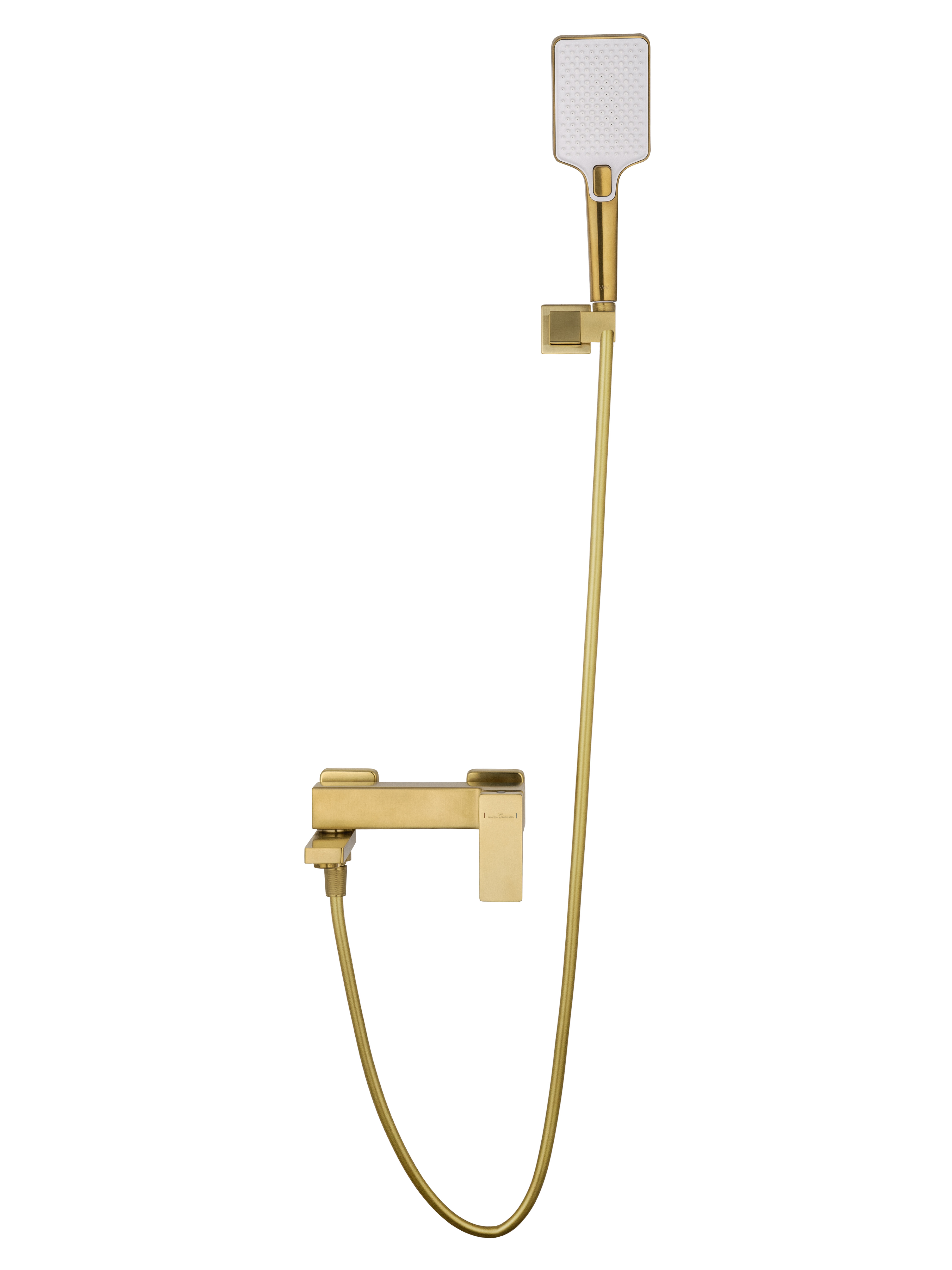 Смеситель для ванны с душем WONZON & WOGHAND CUBE 2.0, Брашированное золото (WW-88037068-BG) - Gidratop.ru изображение