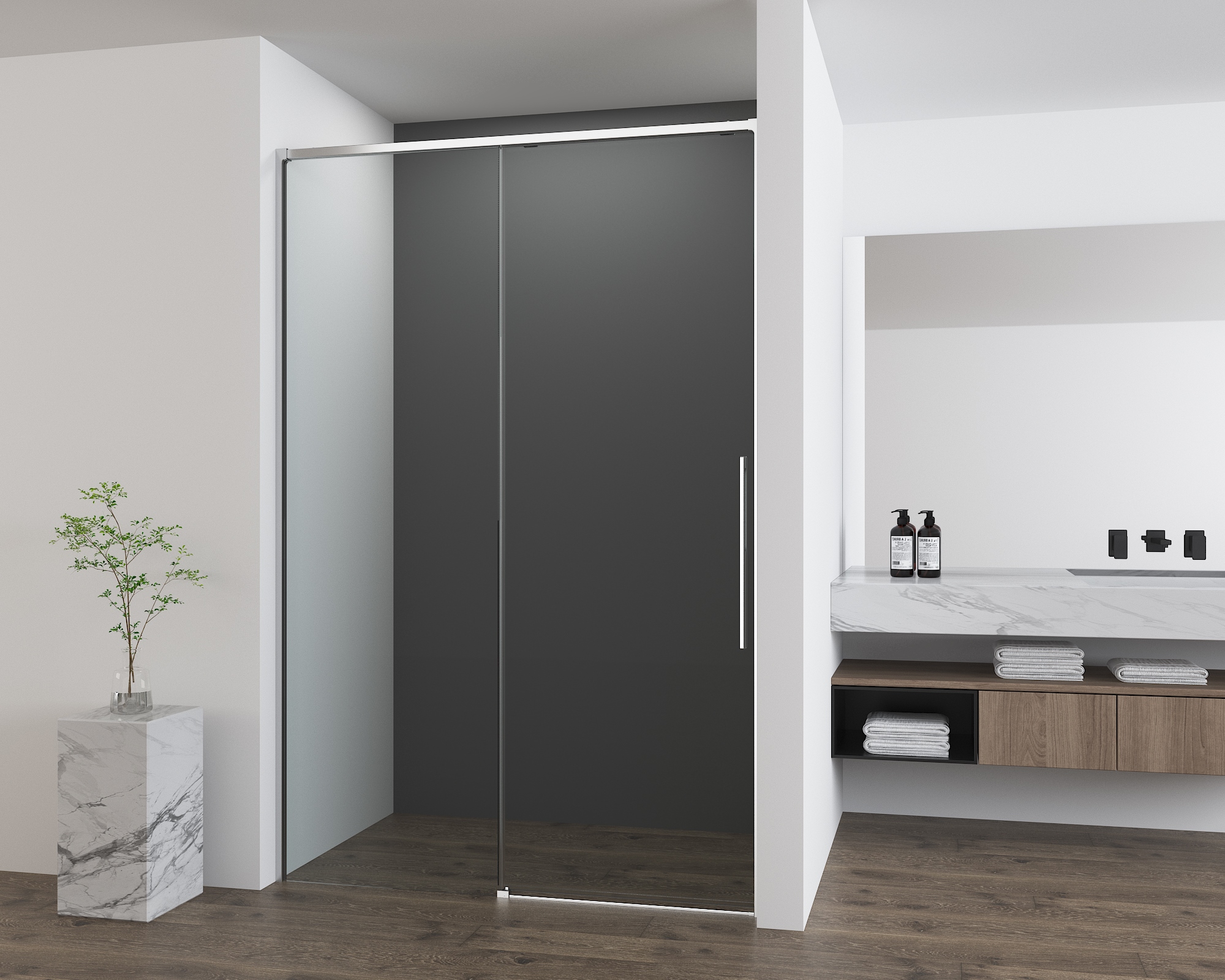 Душевая дверь Ultima VDS-7UL120CL, 1200, хром, стекло прозрачное - Gidratop.ru изображение