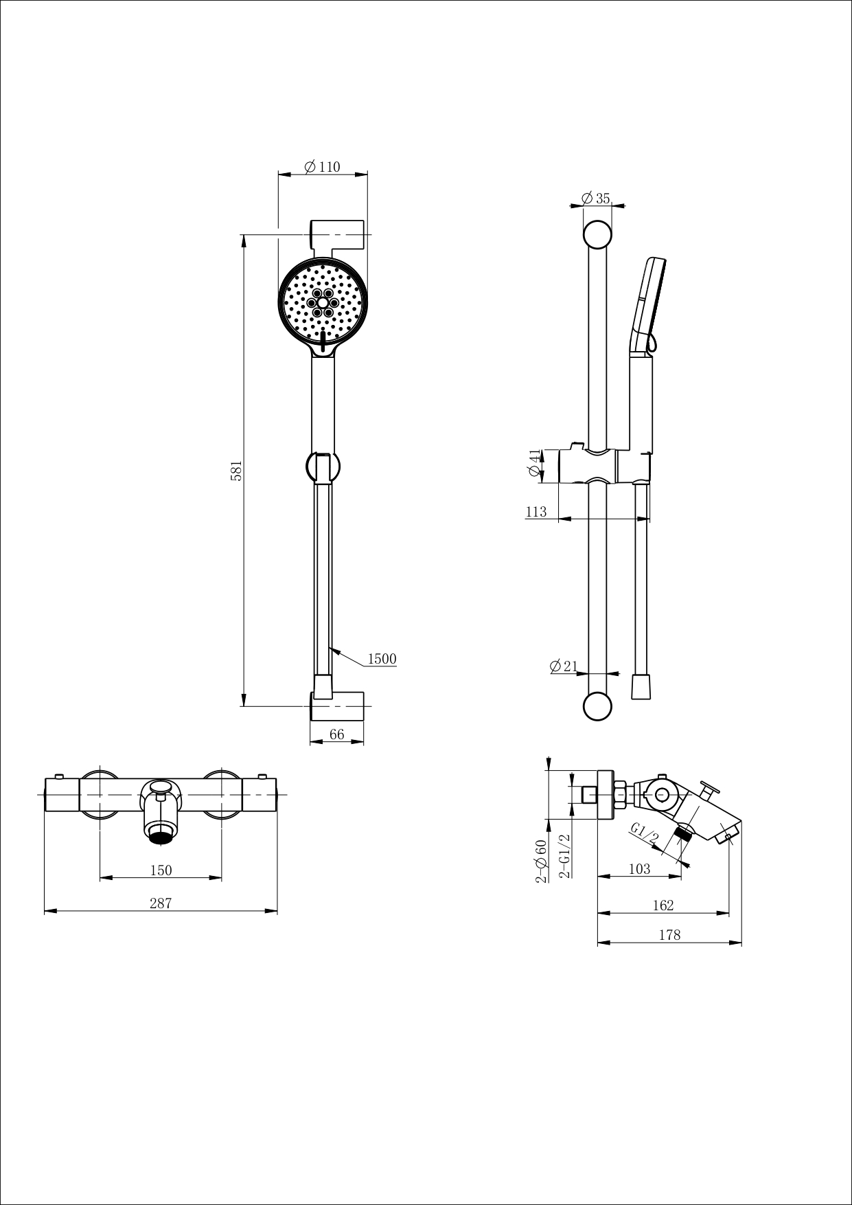 Смеситель для ванны с душем и термостатом WONZON & WOGHAND, Белый матовый (WW-C2002-A-MW) - Gidratop.ru изображение