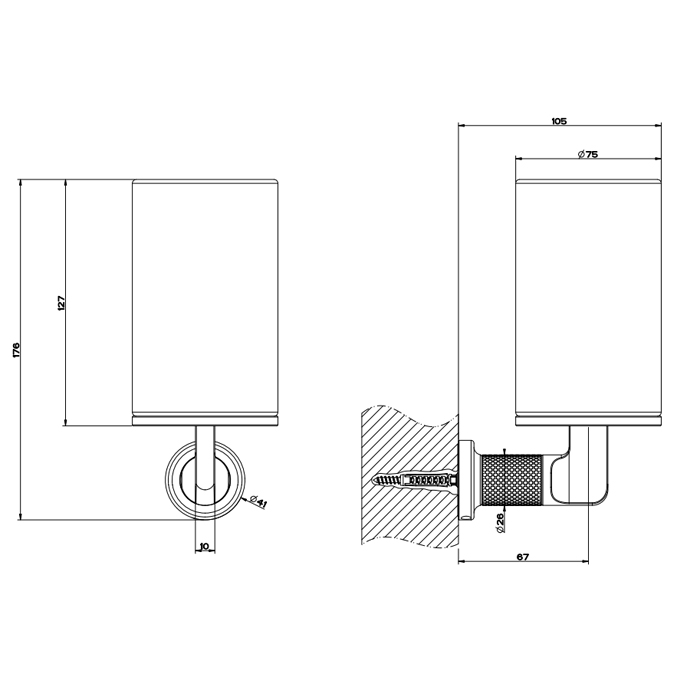 GESSI INCISO стакан настенный, цвет: черный/finox - Gidratop.ru изображение