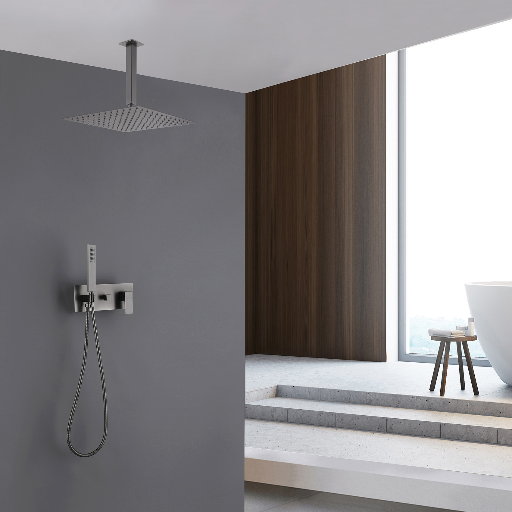 Душевая система ABBER Daheim AF8221NG скрытого монтажа без излива, никель - Gidratop.ru изображение