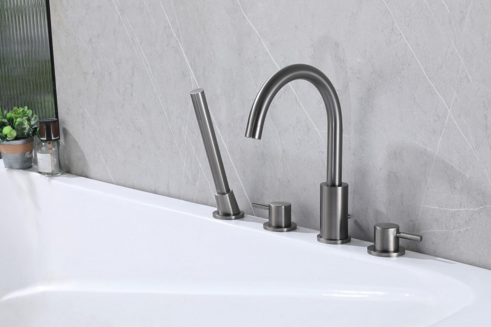 Смеситель ABBER Wasser Kreis AF8113NG на борт ванны, никель - Gidratop.ru изображение