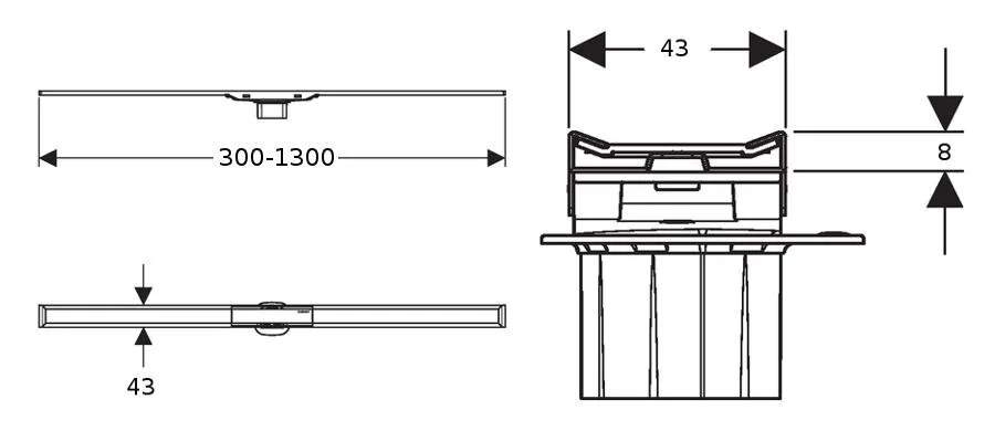 Крышка душевого канала Geberit CleanLine60 154.457.00.1, 30-130 cм, вровень с полом, тёмный металл/матовый металл - Gidratop.ru изображение