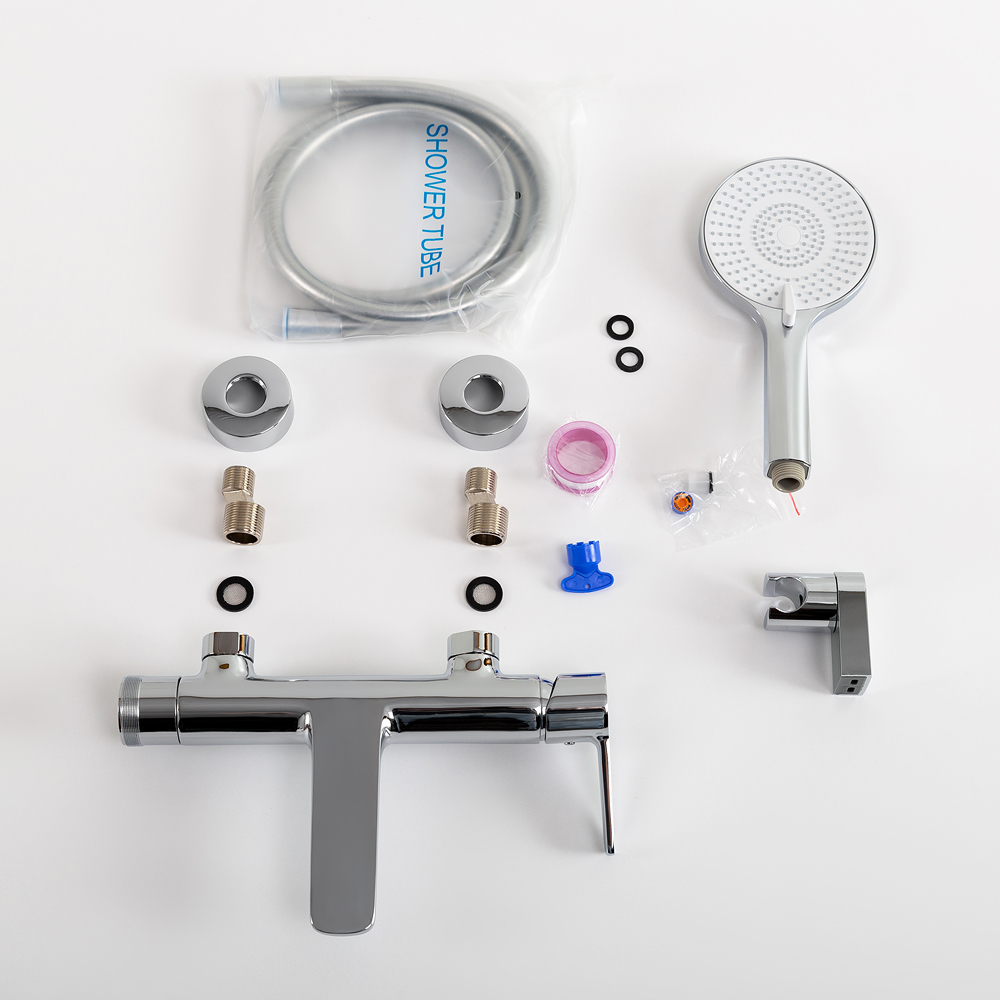 LUX-VD-01 Смеситель для ванны и душа однорычажный в комплекте с ручным душем, шлангом и держателем, хром - Gidratop.ru изображение