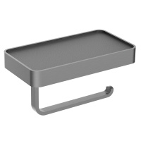 Держатель для туалетной бумаги с полкой WONZON & WOGHAND GRAFFITY, Темный графит (WW-9366-BGM) - Gidratop.ru изображение