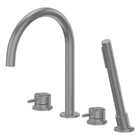 Смеситель ABBER Wasser Kreis 316 AF8113BGG на борт ванны, оружейная сталь брашированная - Gidratop.ru изображение