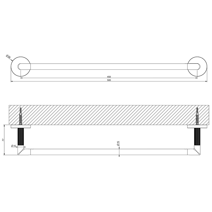 Gessi Ingranaggio полотенцедержатель, 45 см, цвет: Black Metal Brushed PVD - Gidratop.ru изображение