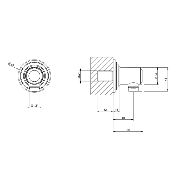 GESSI VENTI20 подвод воды, цвет Brass PVD - Gidratop.ru изображение