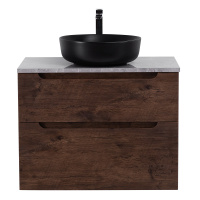 ETNA-H60 База под раковину подвесная с двумя выкатными ящиками, с доводчиками, Rovere Moro, 900x455x600, ETNA-H60-900-2C-SO-RW-P - Gidratop.ru изображение