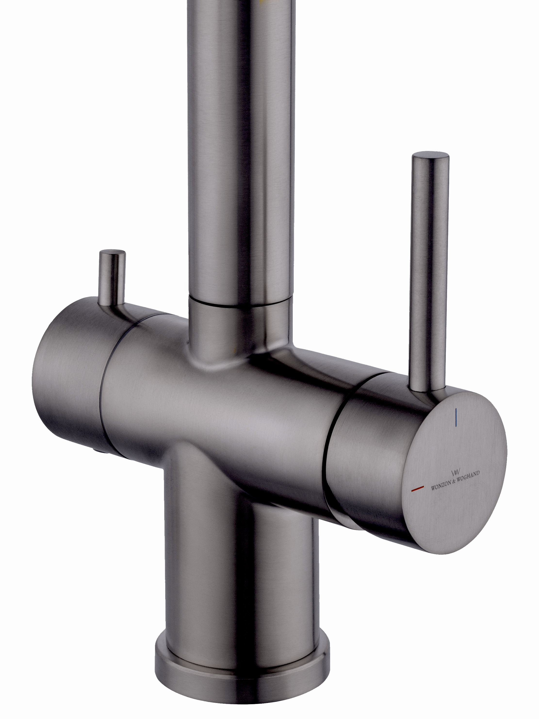 Смеситель для кухни с гибким изливом и подключением фильтра WONZON & WOGHAND, Темный графит (WW-88458009-BGM) - Gidratop.ru изображение