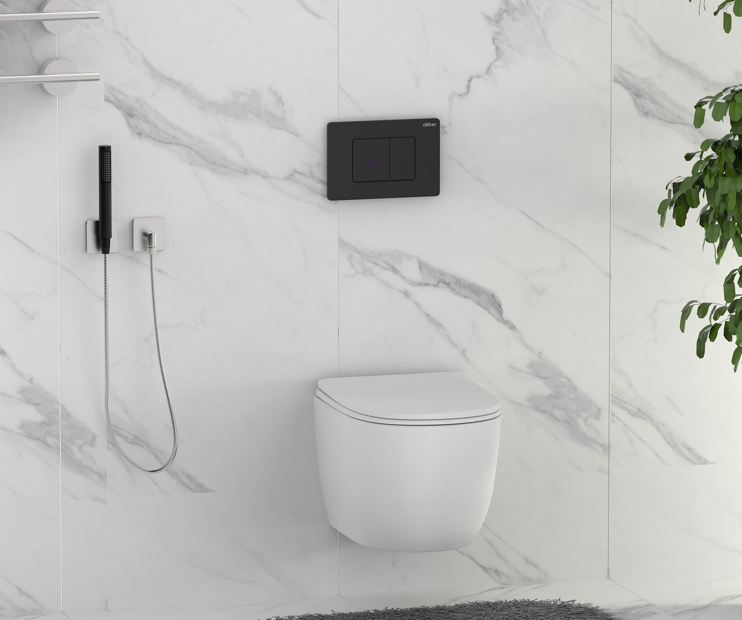 Кнопка смыва сенсорная ABBER AC0122SMB черная матовая - Gidratop.ru изображение