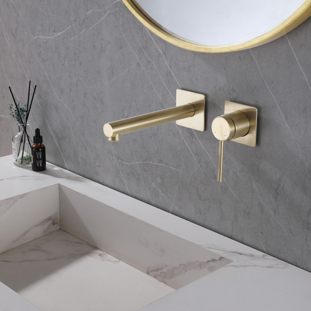 Смеситель ABBER Emotion AF8812G для раковины скрытого монтажа, золото матовое - Gidratop.ru изображение