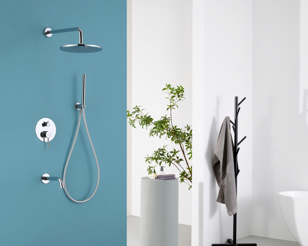 Душевая система ABBER Wasser Kreis AF8117 скрытого монтажа с изливом, хром - Gidratop.ru изображение