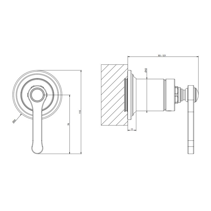 GESSI VENTI20 смеситель встраиваемый, однорычажный, внешняя часть, цвет хром - Gidratop.ru изображение