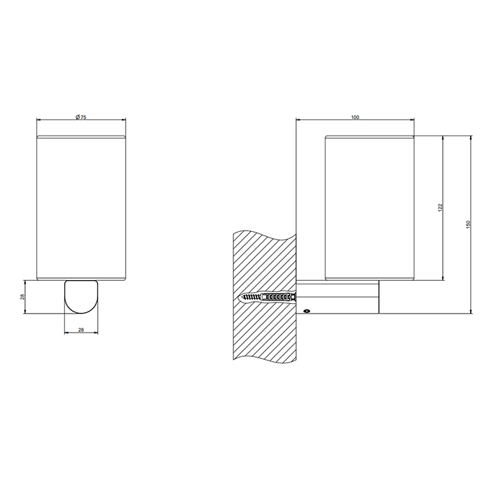 GESSI Rilievo стакан настенный, цвет: nero XL - Gidratop.ru изображение