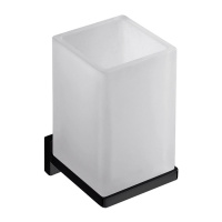 Colombo Look Стакан подвесной, цвет: чёрный матовый/матовое стекло - Gidratop.ru изображение