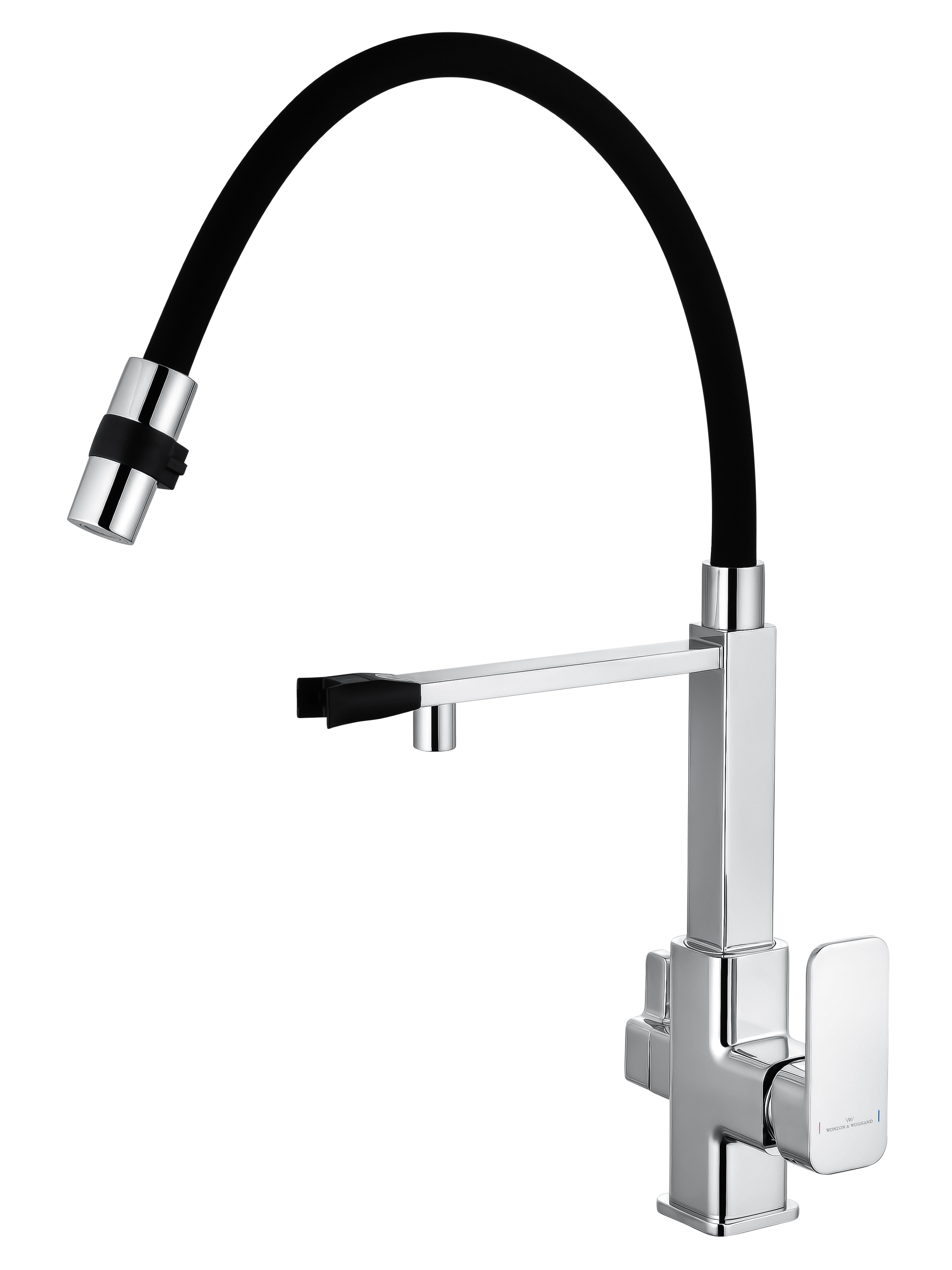 Смеситель для кухни с гибким изливом и подключением фильтра WONZON & WOGHAND, Хром (WW-88458012-CR) - Gidratop.ru изображение