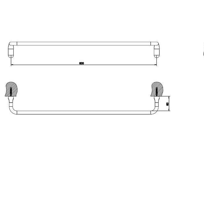 Gessi Goccia полотенцедержатель 60см, цвет: хром - Gidratop.ru изображение
