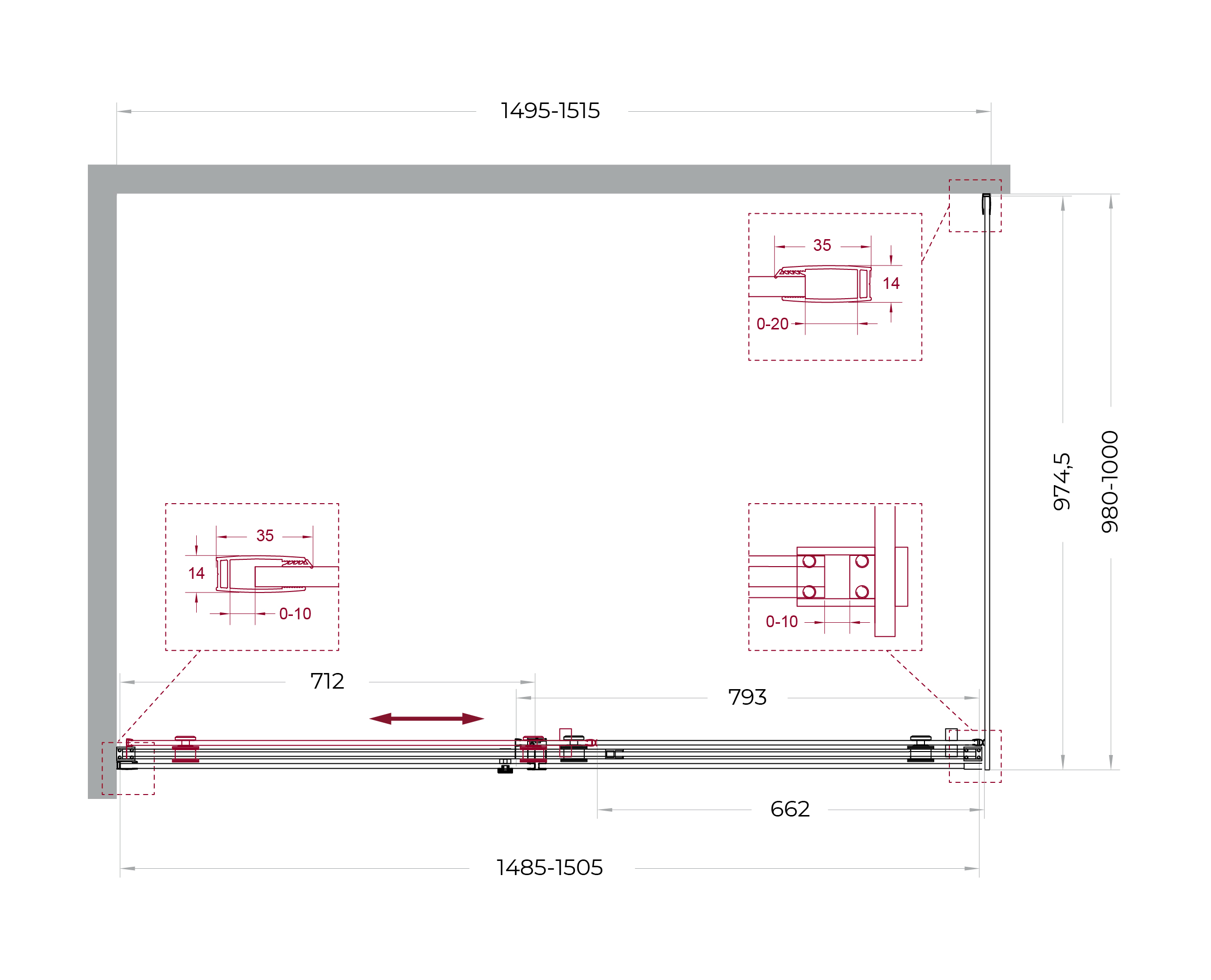 Душевой уголок BelBagno SOFT_CLOSE-2-AH-1-150/100-C-Cr - Gidratop.ru изображение