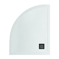 Душевой поддон из искусственного мрамора в комплекте с сифоном BelBagno UNO TRAY-MR-UNO-RH-120/90-550-35-W-R-NO