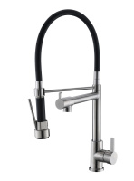 Смеситель для кухни с поворотным и гибким изливом, нержавеющая сталь, исполнение сатин BB-LAM50-IN - Gidratop.ru изображение
