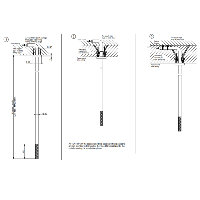 GESSI 316 излив потолочный для удаленного управления, длина под заказ(365-1900мм), цвет: brushed black metal pvd - Gidratop.ru изображение