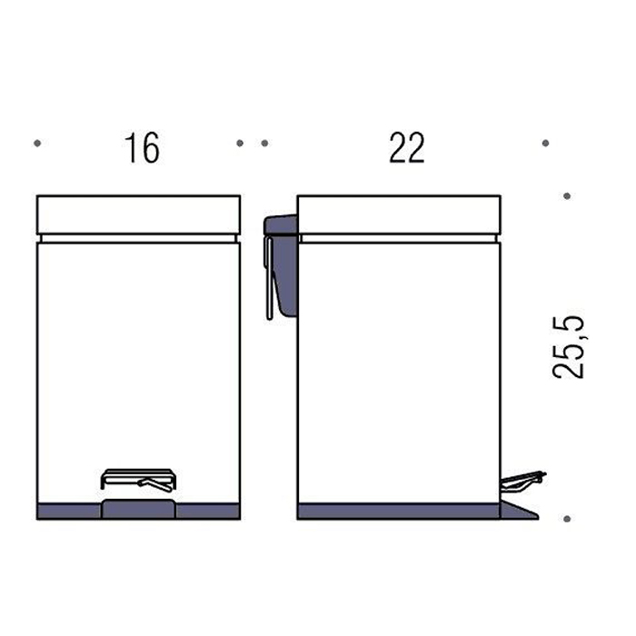 Colombo Black&White Ведро для мусора 3л, с крышкой и педалью, цвет: хром - Gidratop.ru изображение