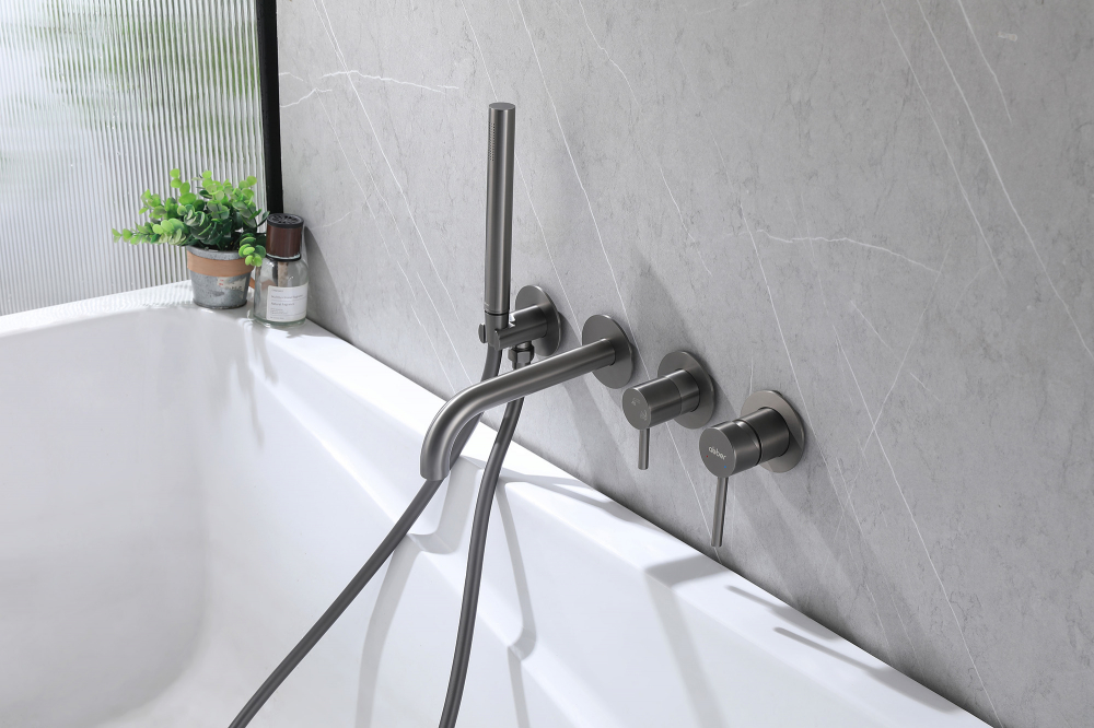 Смеситель ABBER Wasser Kreis AF8130NG для ванны скрытого монтажа, никель - Gidratop.ru изображение