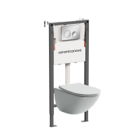 Комплект Подвесной унитаз MONO Rimless + Система инсталляции Balance кнопка Circle, хром глянцевый - Gidratop.ru изображение