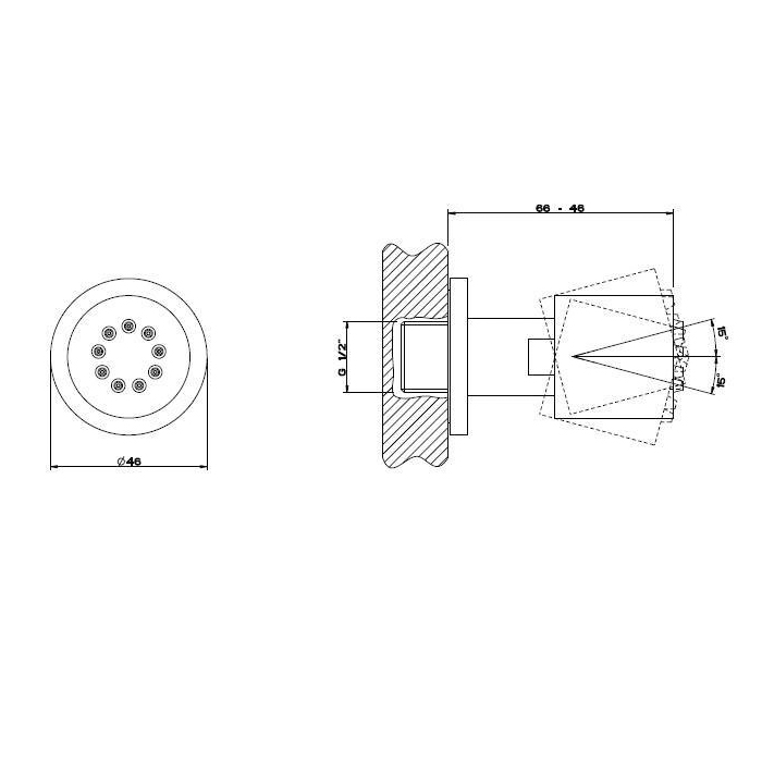 Gessi Body Jets поворотная боковая форсунка, цвет: хром - Gidratop.ru изображение