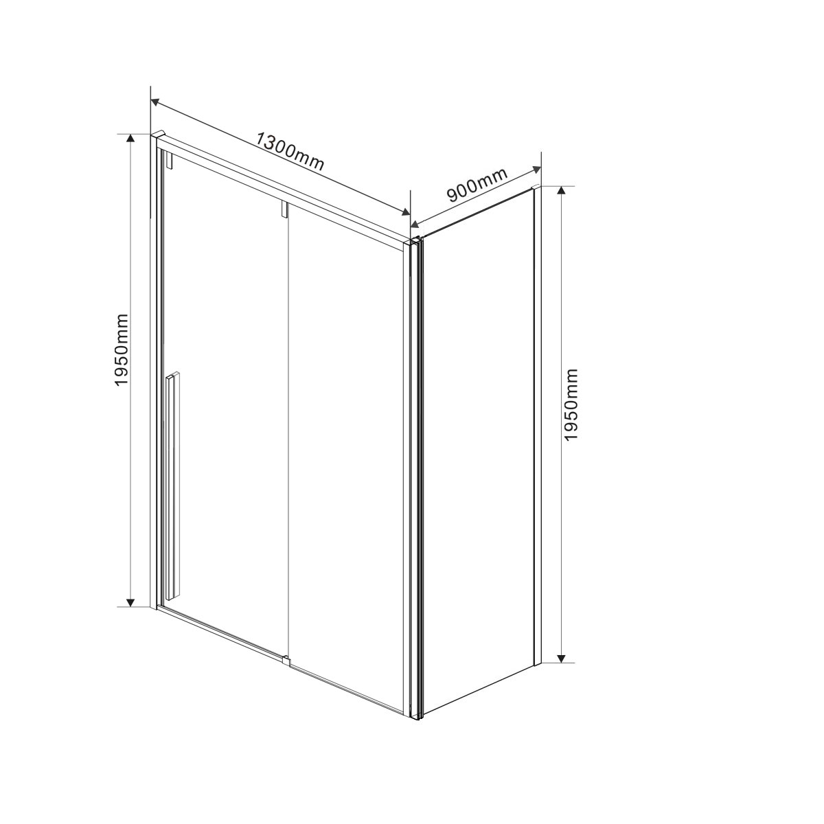 Душевой уголок Lugano VSR-1L9013CLGM-1, 1300*900, вороненая сталь, стекло прозрачное - Gidratop.ru изображение