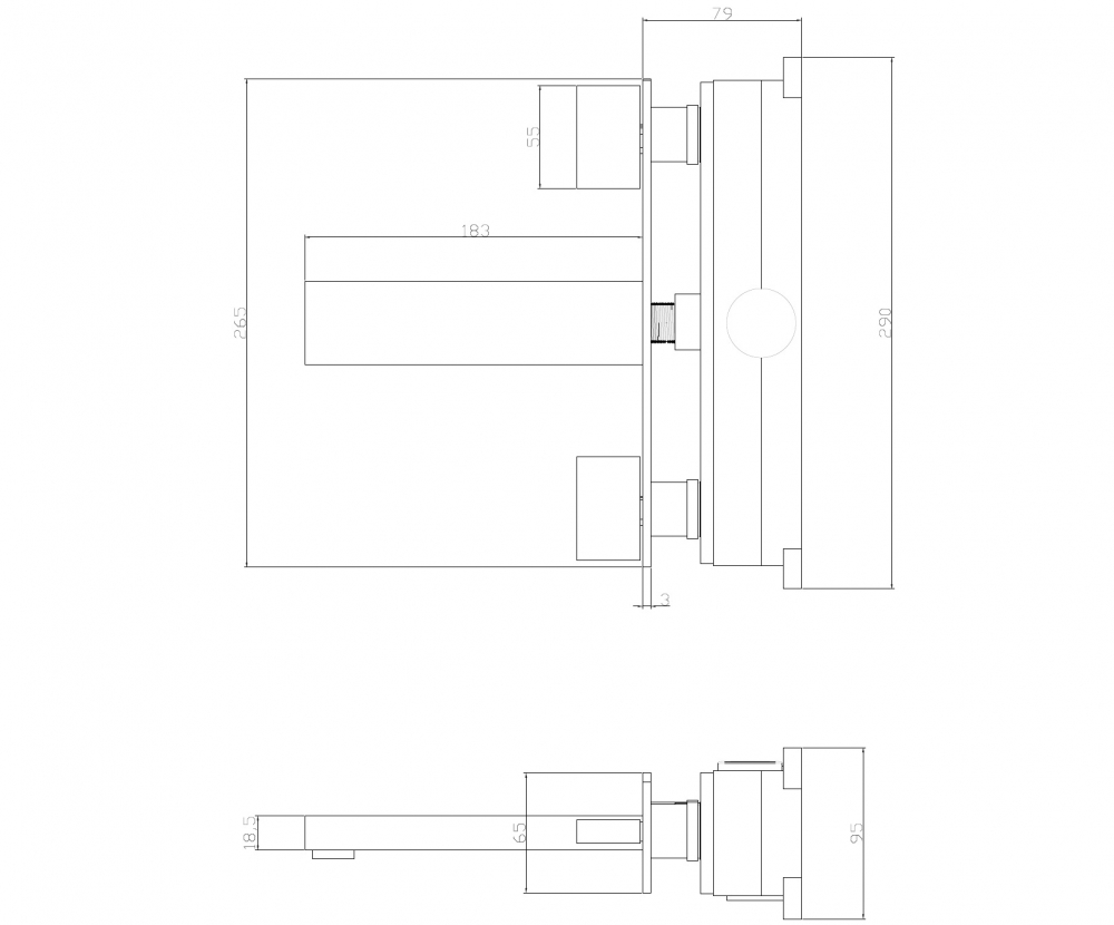 Смеситель ABBER Daheim AF82122B для раковины скрытого монтажа, черный матовый - Gidratop.ru изображение