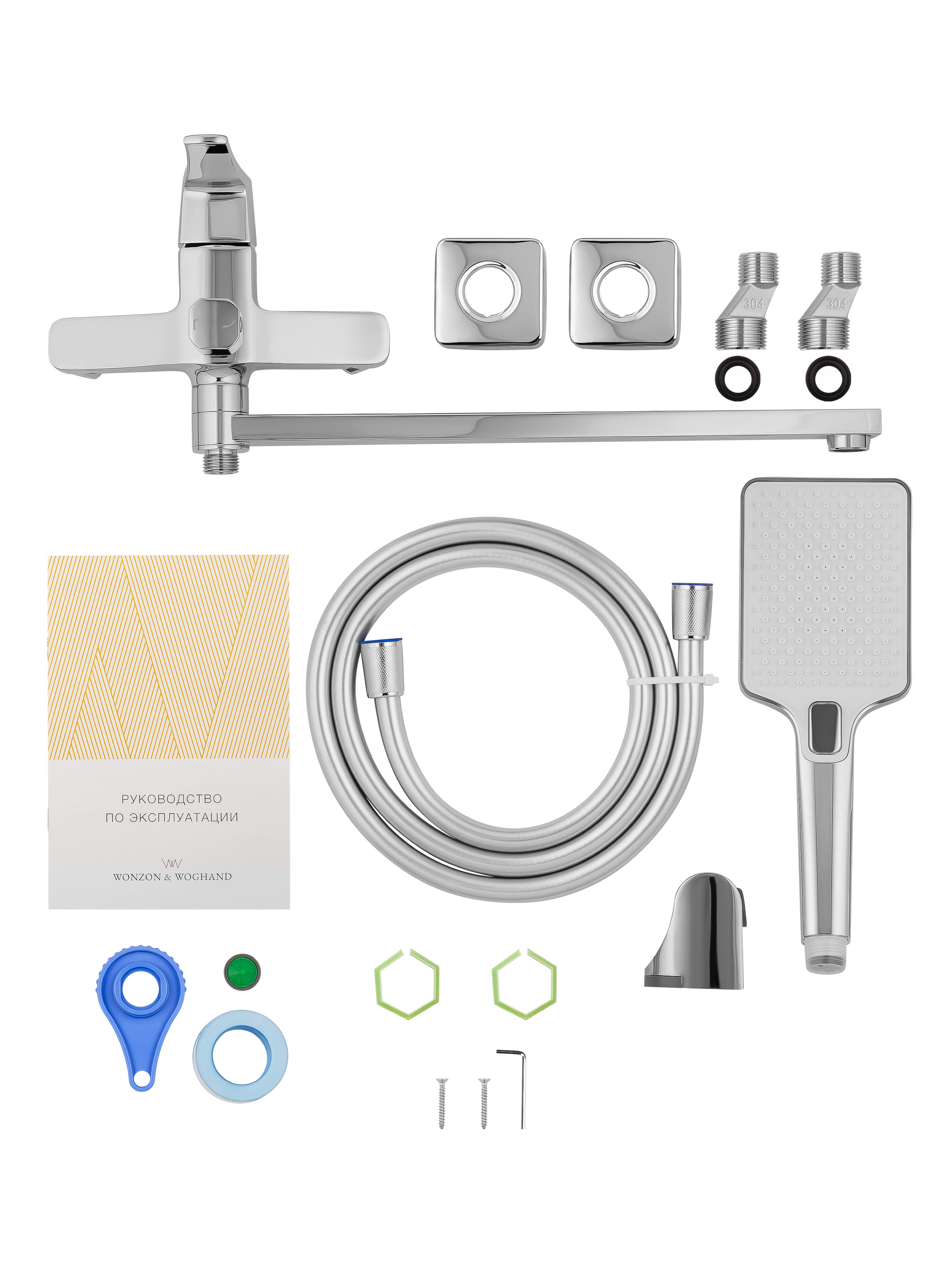 Смеситель для ванны WONZON & WOGHAND FLEX, Хром (WW-639906-CR) - Gidratop.ru изображение