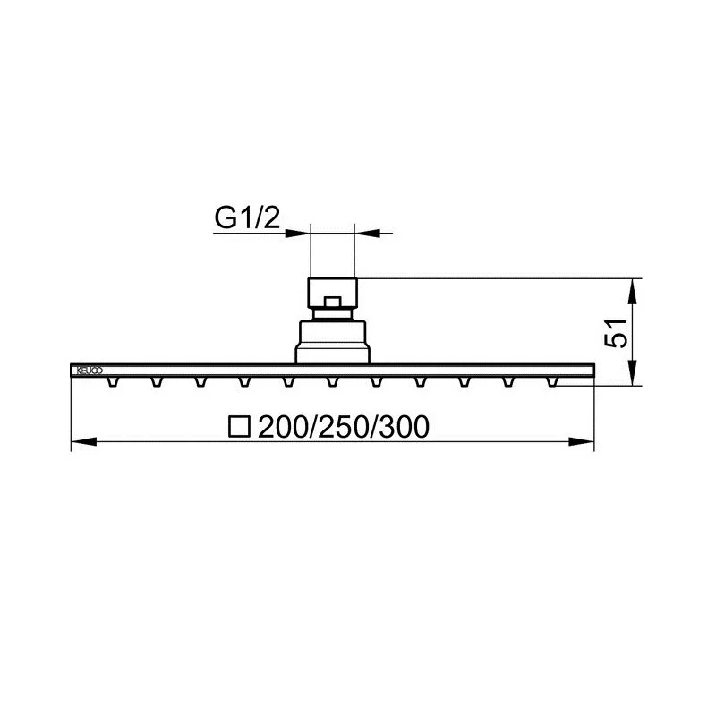 Верхний душ Keuco 59986010302 квадратный, 30 см, 1 режим струи, хром - Gidratop.ru изображение