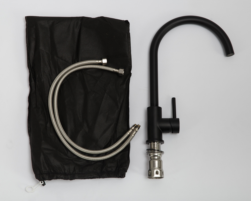 Смеситель для кухни, нержавеющая сталь, чёрный BB-LAM03-2-IN-NERO - Gidratop.ru изображение