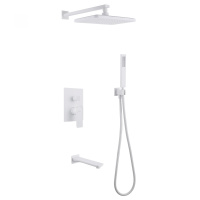 Душевая система ABBER Weiss Insel AF8017FW скрытого монтажа с изливом, белый матовый - Gidratop.ru изображение