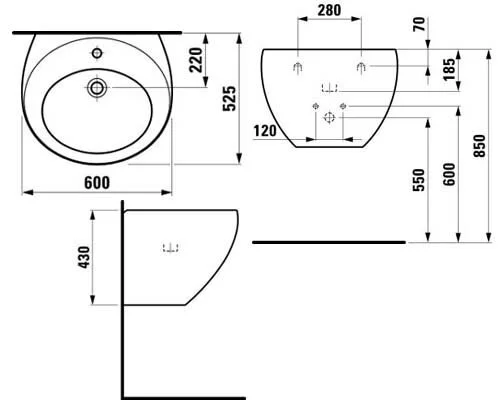 Раковина Laufen Alessi One 8.1097.2.400.104.1 - Gidratop.ru изображение