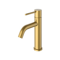 RELAX-LS1-BORO Смеситель для раковины однорычажный с донным клапаном, брашированное золото - Gidratop.ru изображение