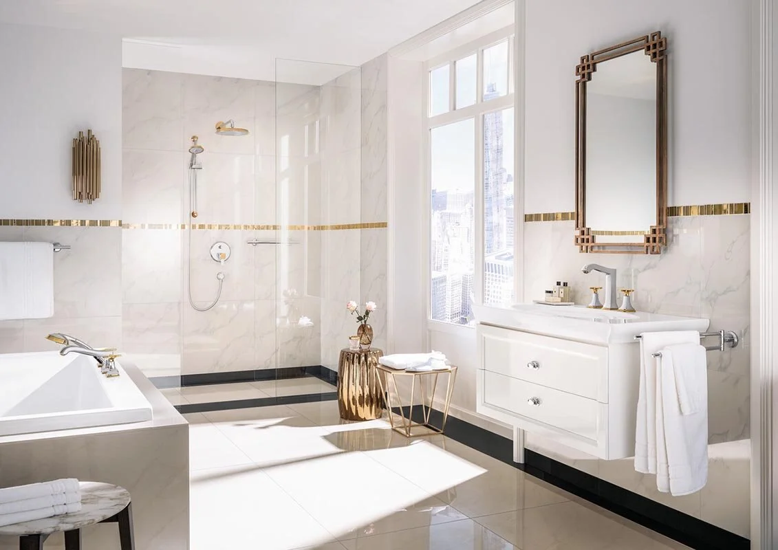 Смеситель Hansgrohe Metropol Classic 31307090 для раковины на 3 отверстия, хром/золото - Gidratop.ru изображение
