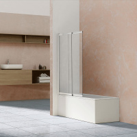 Душевая шторка на ванну VSB-1E100CL, 1000*1450, хром, стекло прозрачное - Gidratop.ru изображение