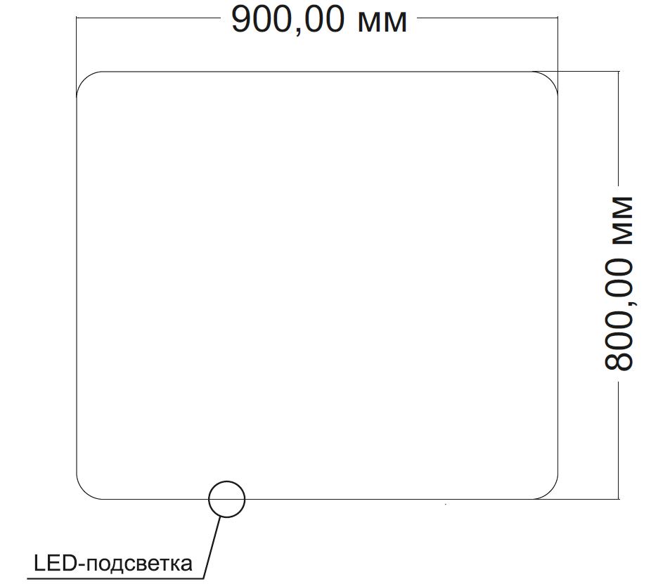 Зеркало LED VLM-3BE900 900х800 c сенсорным выключателем и диммером - Gidratop.ru изображение