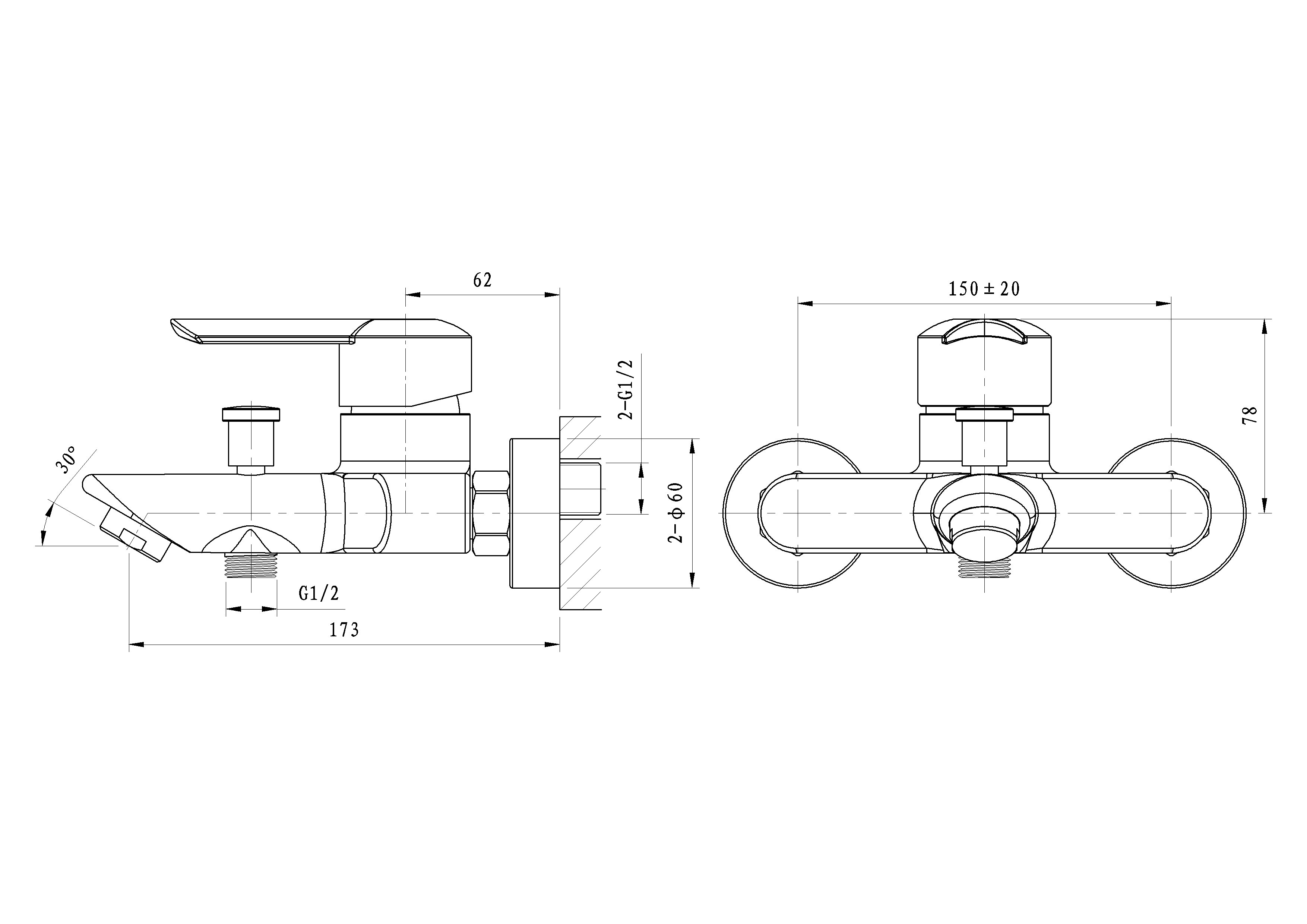 Смеситель для ванны WONZON & WOGHAND BAROQUE, Хром (WW-193101-CR) - Gidratop.ru изображение