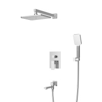 SLIDER-VDSET-01 Душевой комплект встраиваемый с изливом (смеситель встраиваемый, верхний душ, ручной душ со шлангом, излив, штуцер с держателем), хром - Gidratop.ru изображение