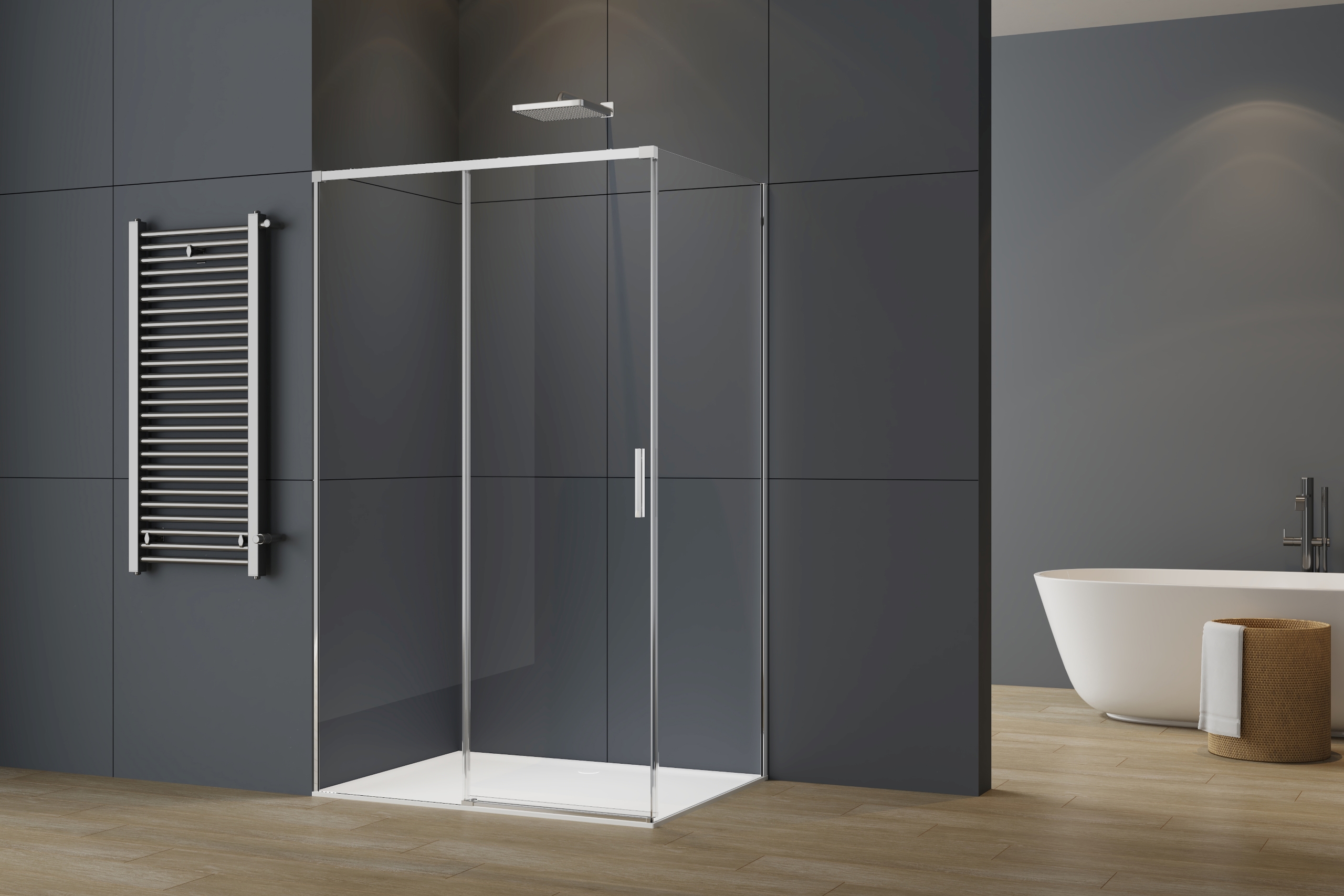 Душевой уголок Soft 2 VSR-3SO28012CL, 1200*800, хром, стекло прозрачное - Gidratop.ru изображение