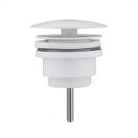 Донный клапан ABBER AF0012W без перелива, фиксированный, белый - Gidratop.ru изображение