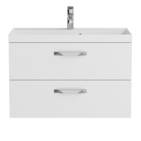 AURORA База под раковину подвесная с двумя выкатными ящиками, Bianco Lucido, 800x450x500, AURORA-800-2C-SO-BL - Gidratop.ru изображение