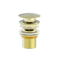 Донный клапан для раковины с переливом 1 1/4 WONZON & WOGHAND, Брашированное золото (WW-88SS01-BG) - Gidratop.ru изображение