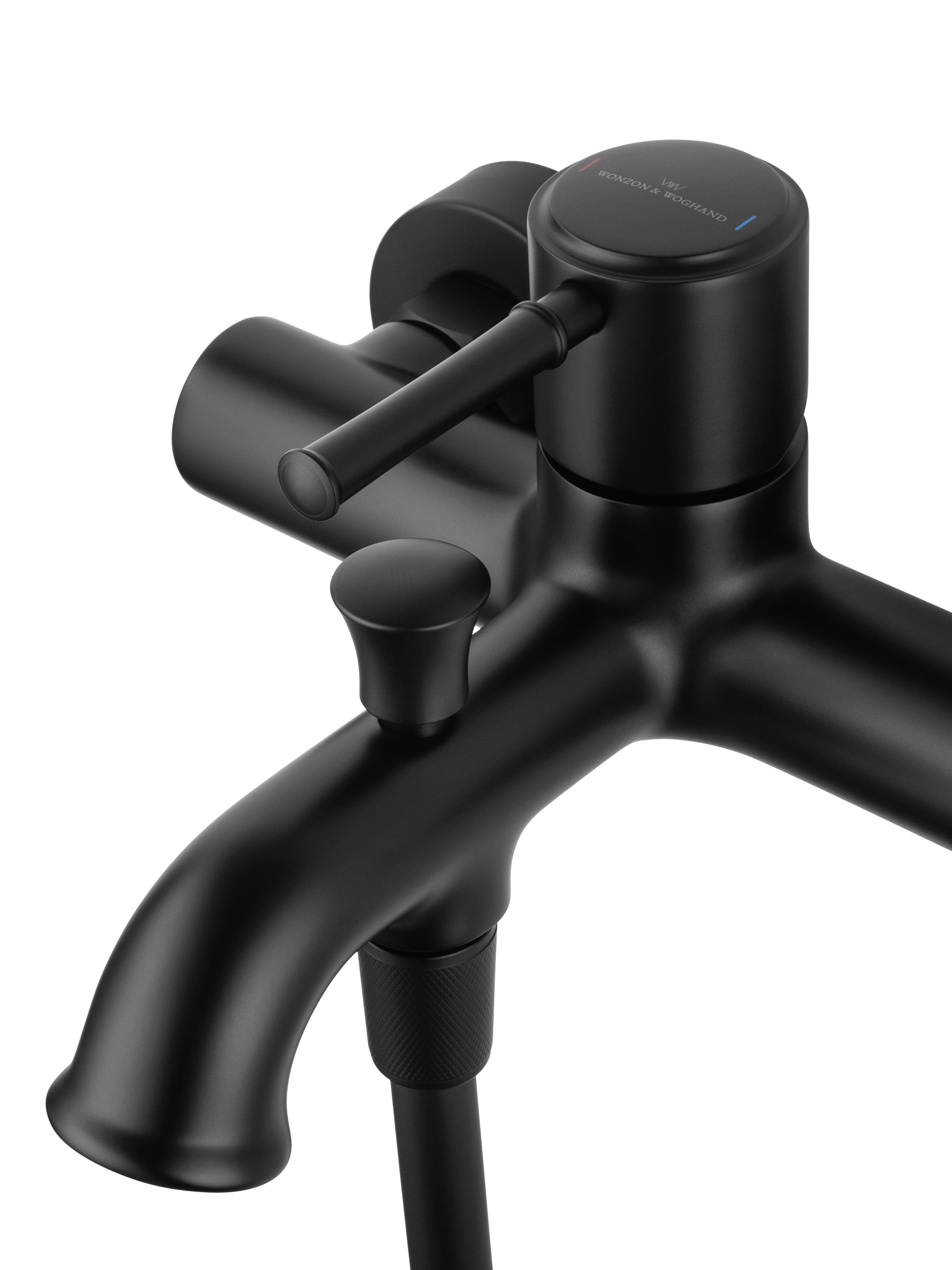 Смеситель для ванны с душем WONZON & WOGHAND TOR, Черный матовый (WW-88037073-MB) - Gidratop.ru изображение