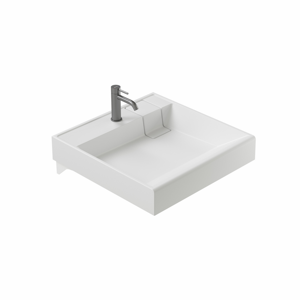 Раковина над стиральной машиной CERAMICANOVA Quattro 600x600x123 мм, с кронштейнами, белый, арт. CN0101 - Gidratop.ru изображение