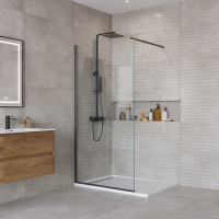Душевая перегородка BelBagno KRAFT-L-1-90-C-NERO - Gidratop.ru изображение